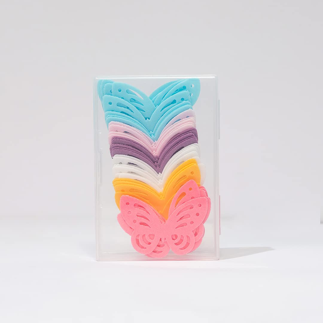 KSINWCOI Edible Flowers Wafer Paper Toppers for Cakes & Cupcakes, Mix Butterflies 60, Rice Paper Decorations
