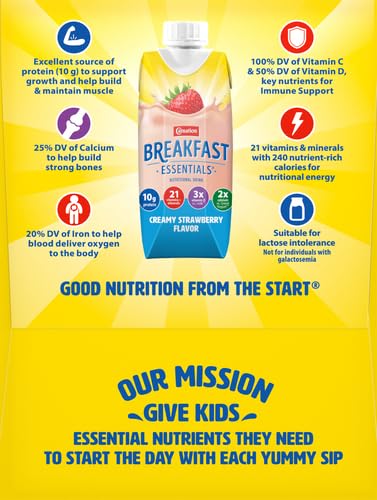 Carnation Breakfast Essentials Ready To Drink Nutritional Breakfast Drink, Creamy Strawberry, 6 - 8 Fl Oz Bottles