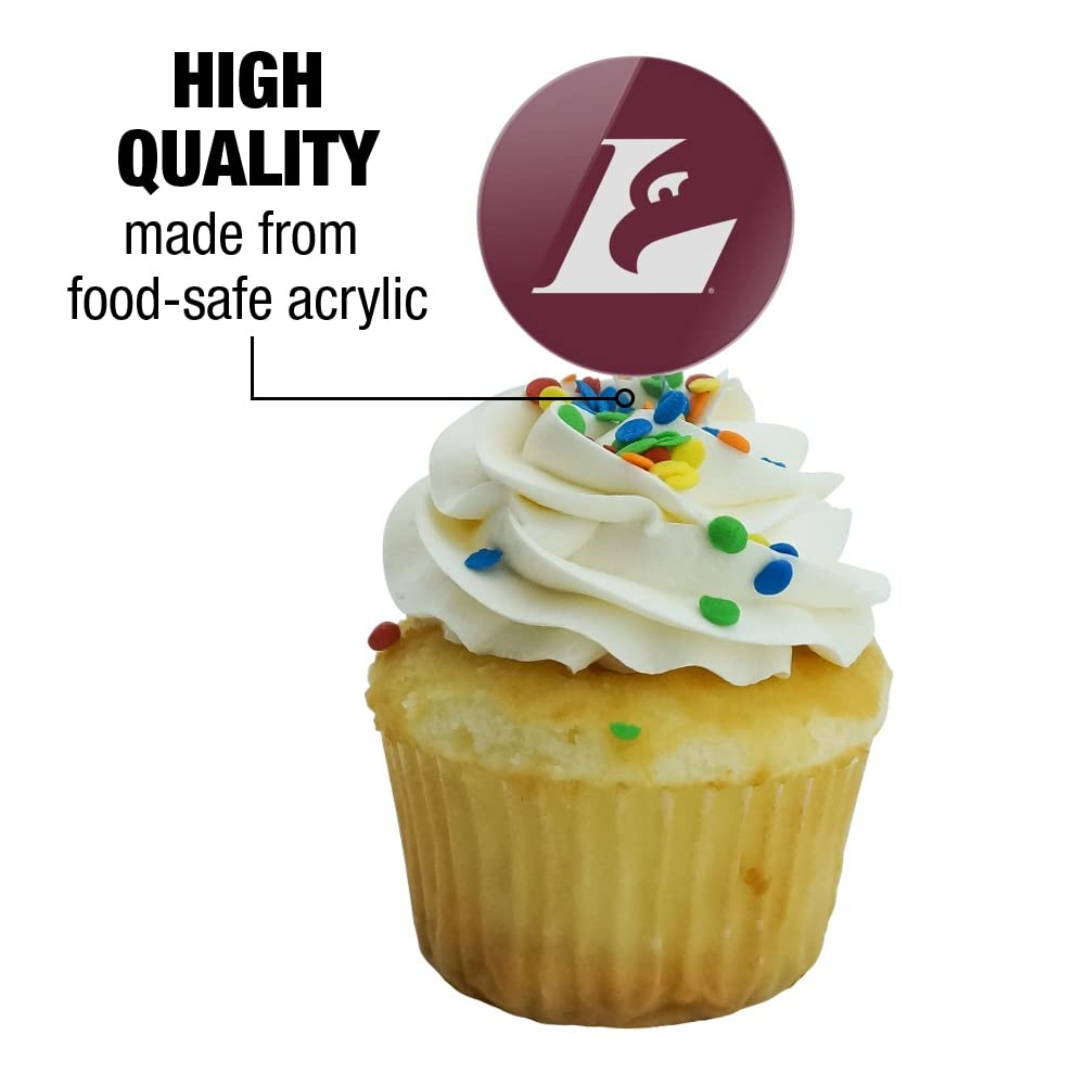University Of Wisconsin - La Crosse University Primary Logo Cupcake Picks Toppers Decoration Set Of 6