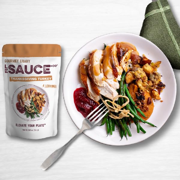Le Sauce & Co. Thanksgiving Turkey Gourmet Gravy 2-Pack, Gluten Free, 4-Serving Size