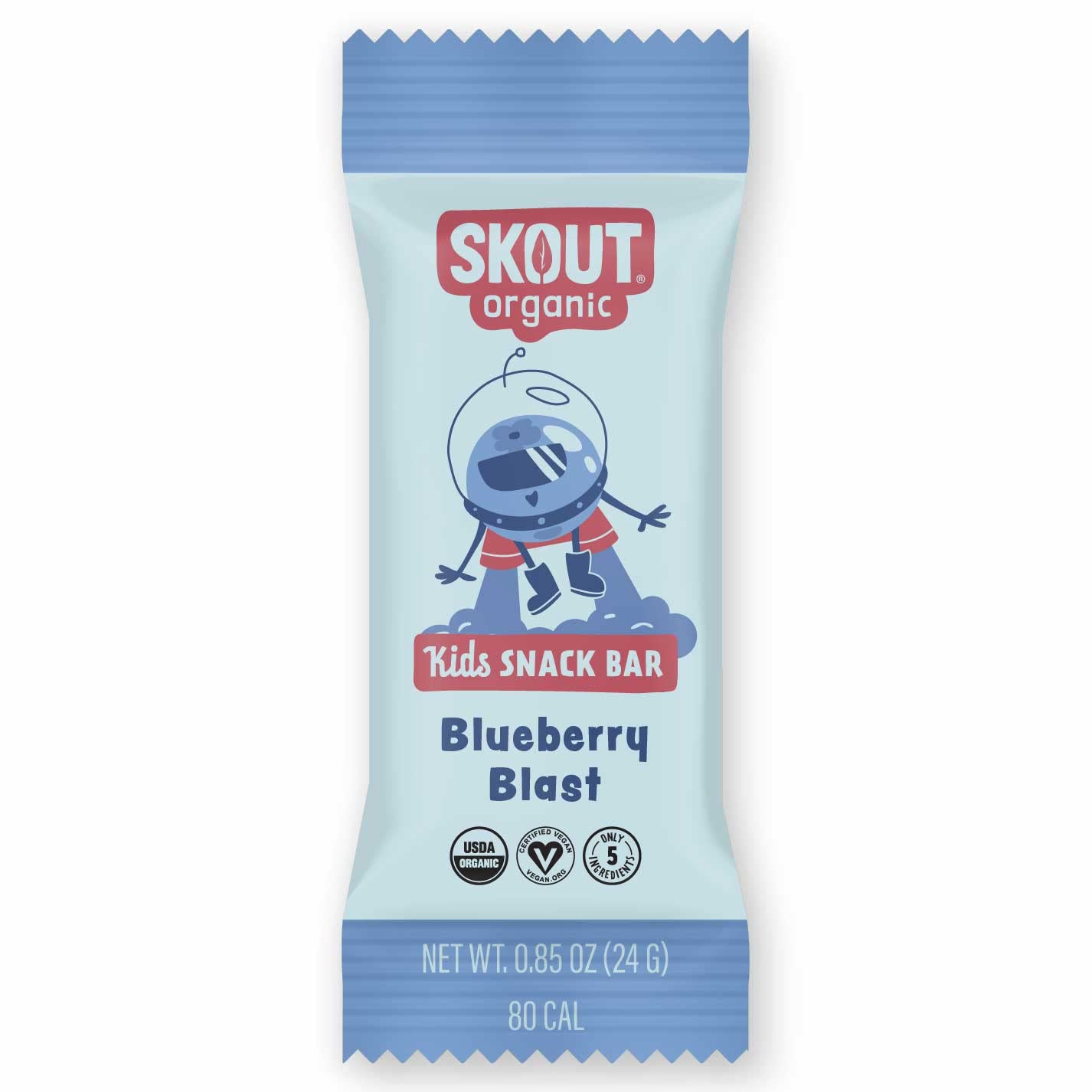 Skout Organic Blueberry Blast Real Kids Snack Bars (18 Pack) | Organic Kids Snack Bars | Plant-Based Nutrition, No Added Sugar |