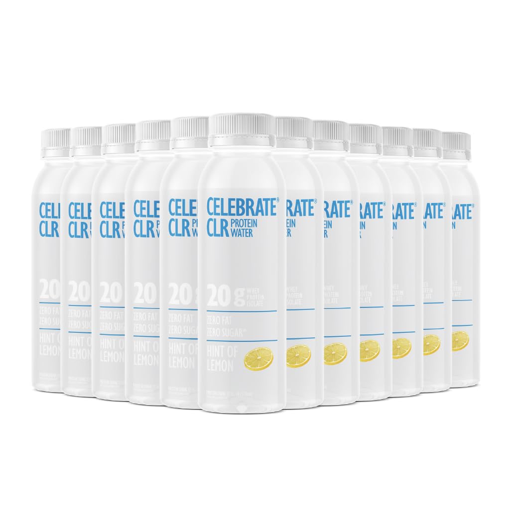 Celebrate Bariatric Supplements CLR Whey Isolate Protein Water, 20g Protein, Gluten Free, Sugar Free, 12 Fl Oz, Pack of 12
