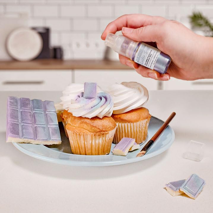 Luster Dust - Blue Iridescent (4g 1x Pump) | Edible Vegan Dust & Paint for Cake Decorating, Ice Cream, Desserts, Cocktails and B