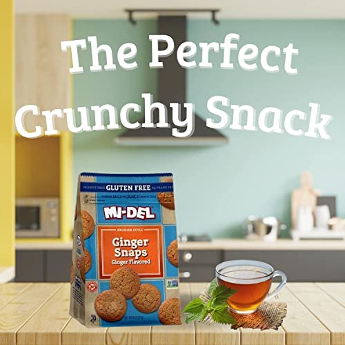 Mi-Del Ginger Snap Cookies Flavor - Non Gmo Certified, 0G Trans Fat Gluten Free Cookies Snacks (Pack Of 1)