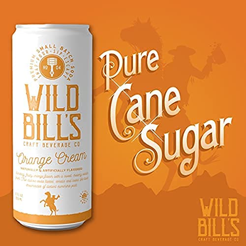 Wild Bills Orange Cream Soda - Caffeine Free, Gluten Free, Vegan - 12 Oz 12 Pack, Model WBSD14