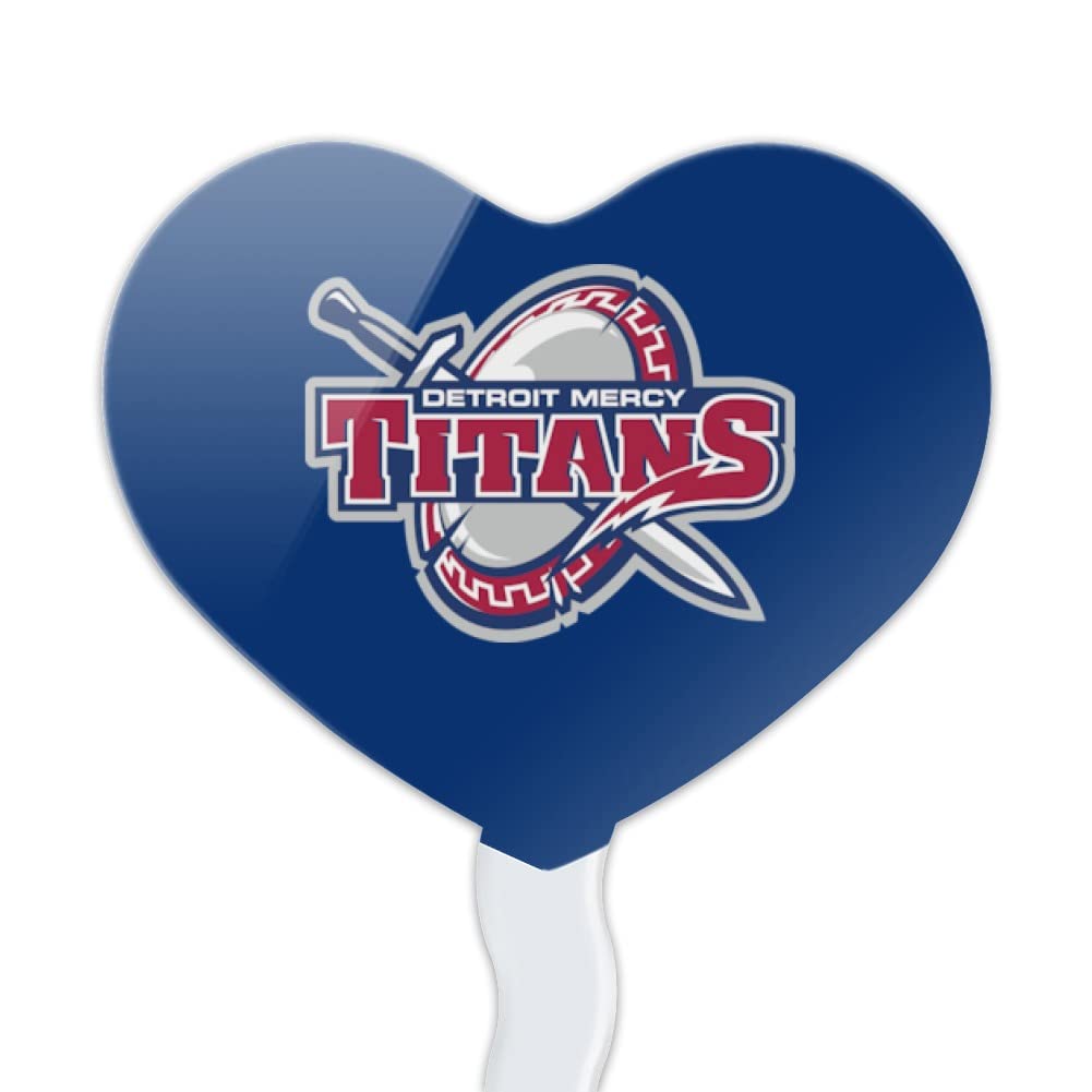 GRAPHICS & MORE Acrylic Cupcake Picks Set of 6 - University of Detroit Mercy Heart Logo Toppers