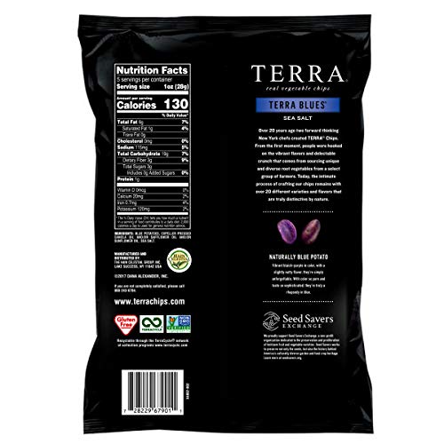 Terra Vegetable Chips, Blues Chips With Sea Salt, 5 Oz (Pack Of 12)