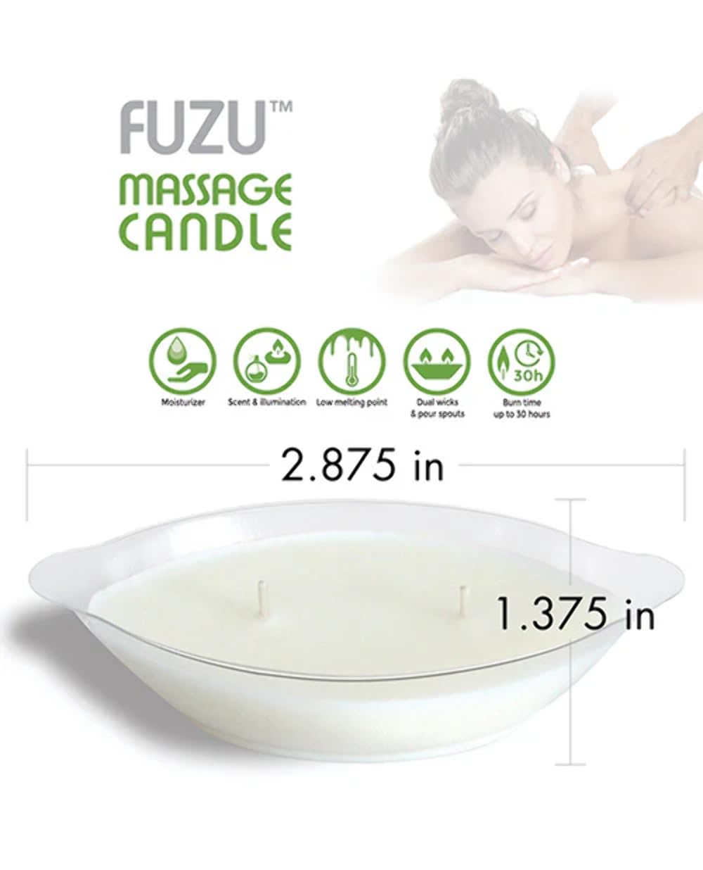 Deeva 82430: Fuzu Massage Candle Coconut Passion 4Oz White