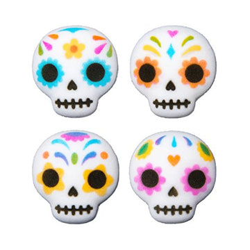 Ncs Day Of The Dead, Dia De Muerto, Skull Edible Sugar Cake Toppers, 12 Count - Great For Cupcakes, Cookies, Donuts Cakes, Cakes