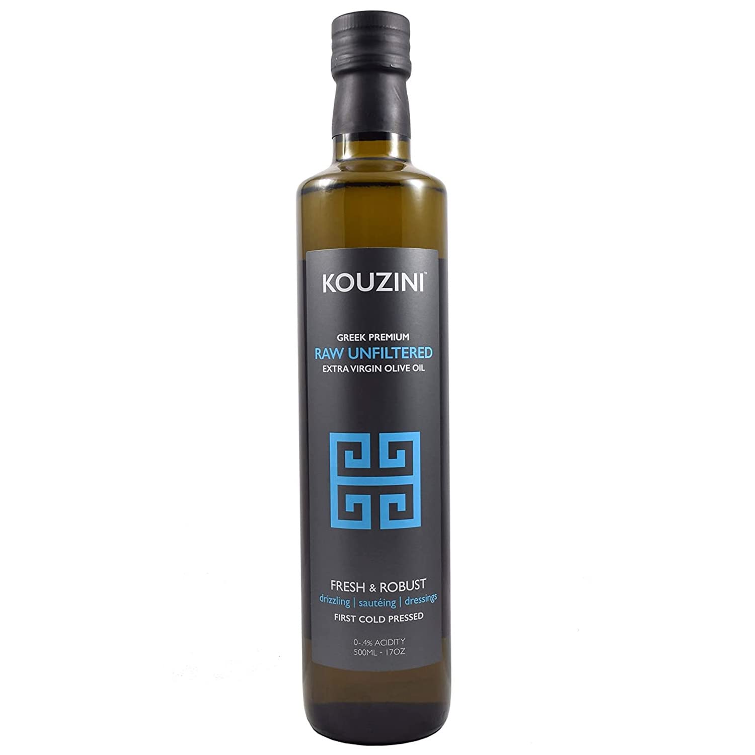 Kouzini Unfiltered Raw Extra Virgin Greek Olive Oil, Greek Extra Virgin Cold Pressed Olive Oil, Single Origin, High Polyphenols,