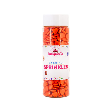 Tastycrafts Edible Heart Shape Sprinkles | Hearts Sweet Candy Topping For Cake Decor | Cake Decoration And Garnishing | Best Use