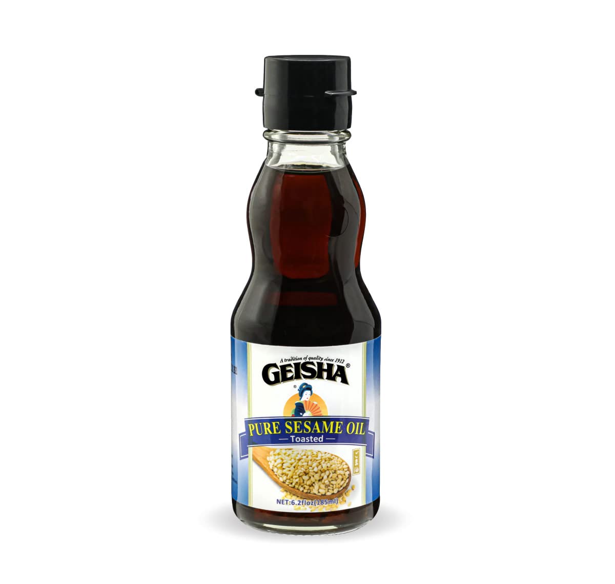 GEISHA Pure Sesame Oil, Toasted, Kosher Certified, Vegan, Gluten Free, 6.2 FL OZ, Pack of 12