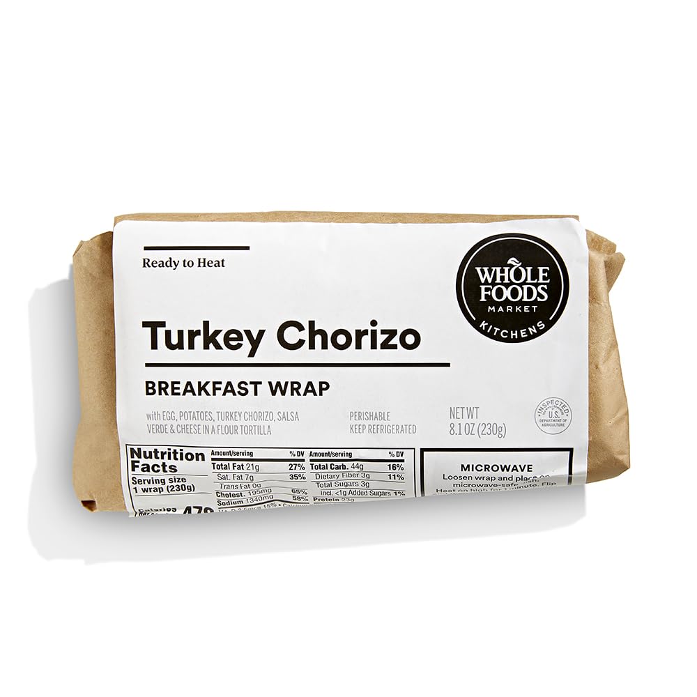 Whole Foods Market, Turkey Chorizo Breakfast Wrap, 8.1 Ounce