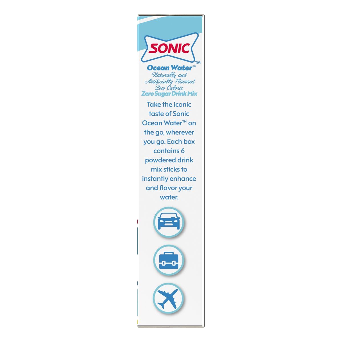 Singles To Go! Sonic Ocean Water Drink Mix, 6 Boxes, 36 Sticks, Zero Sugar, Low Calorie, 36 Total Servings