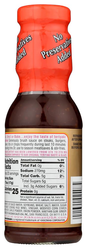 Kikkoman Original Teriyaki Baste & Glaze (Pack Of 2) 11.8 Oz Bottles