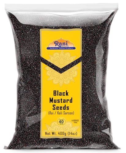 Rani Black Mustard Seeds Whole Spice (Kali Rai) 14Oz (400G) ~ All Natural | Gluten Friendly | Non-Gmo | Vegan | Indian Origin