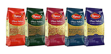 Manna Millets 2.5Kg Combo Pack of 5, Unpolished Millets, Siridhanya, Certified Low GI, Little 500g, Kodo 500g, Foxtail 500g,Barn