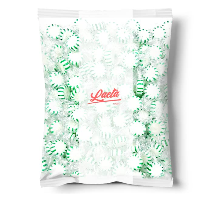 Laetafood Arcor Spearmint Starlights Discs Individually Wrapped Hard Candy - 1 Pound Bag