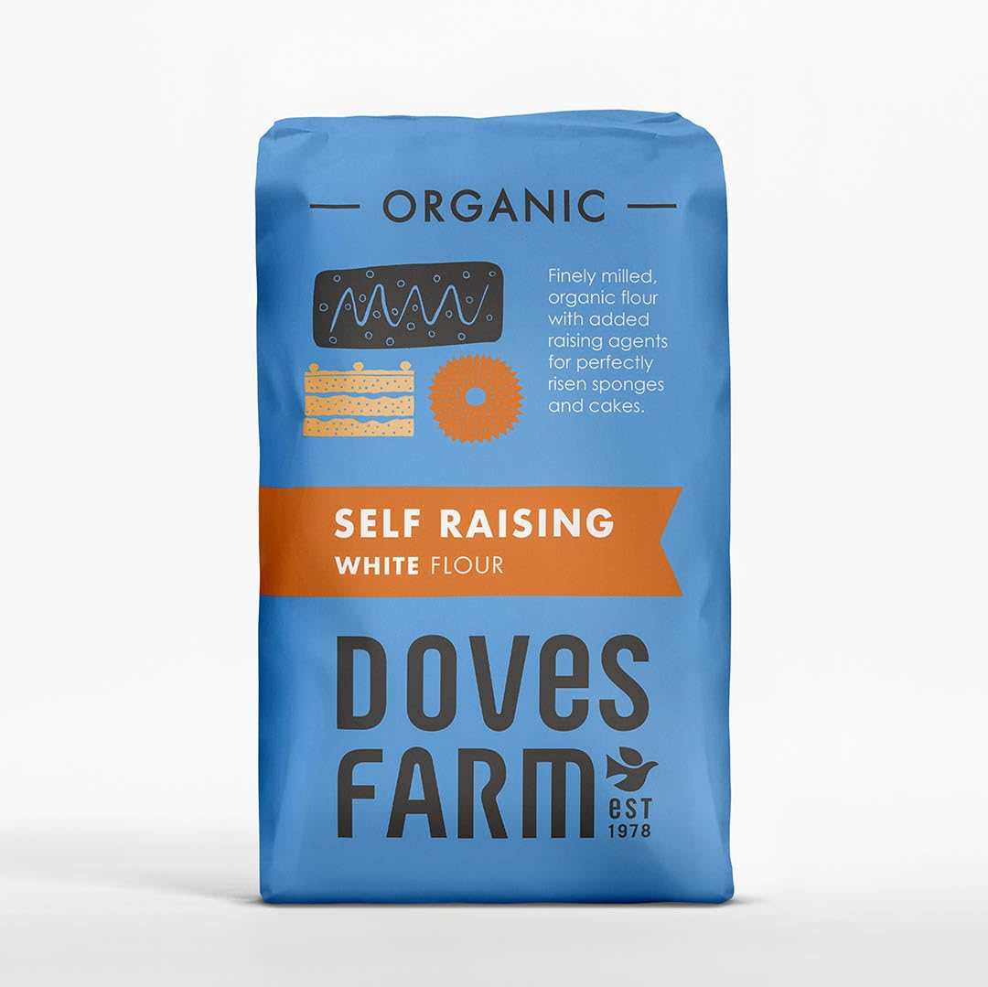 Doves Farm Organic Self Raising White Flour | Versatile Self Rising Flour For Different Dishes | Ideal For Cakes Or Baking | Uk Milled | Kosher | 35.27 Oz (2 Packs Of 1 Kg)