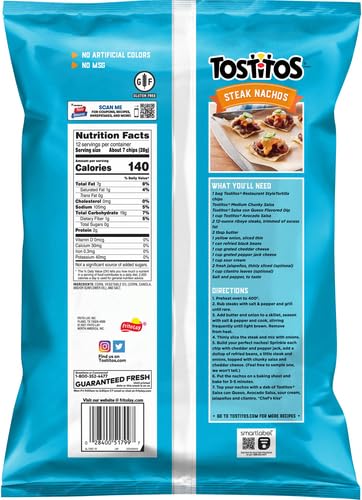 Tostitos Tortilla Chips, Original Restaurant Style, 12oz Bag