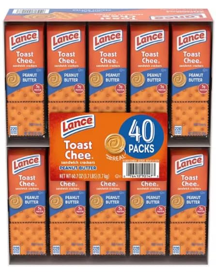 Lance ToastChee Peanut Butter  ers, 1.52 oz., 40 Pack, 60.7 Ounce Total