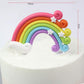 Diyasy Rainbow Cake Topper Kit Cloud Balloon Birthday Wedding Cake Flags For Birthday Wedding & Baby Shower Party Baking Decorat