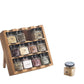 Tilz Gear Wooden 3-Tier Spice Rack, 12 Filled Glass Jars, 12 Organic Spices Included, Brown
