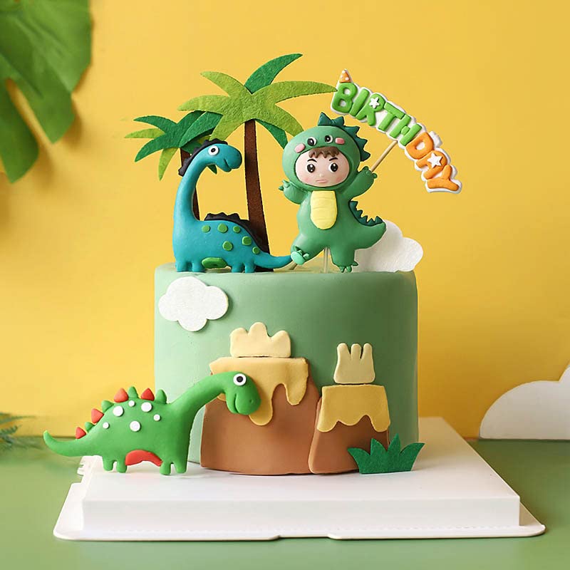 Gyufise 9 Pack Dinosaur Cake Decorations Dinosaur Babyshower Happy Birthday Cupcake Topper Dinosaur Cake Toppers For Kids Birthd