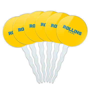 Rollins College Secondary Logo Cupcake Picks Toppers Decoration Set of 6