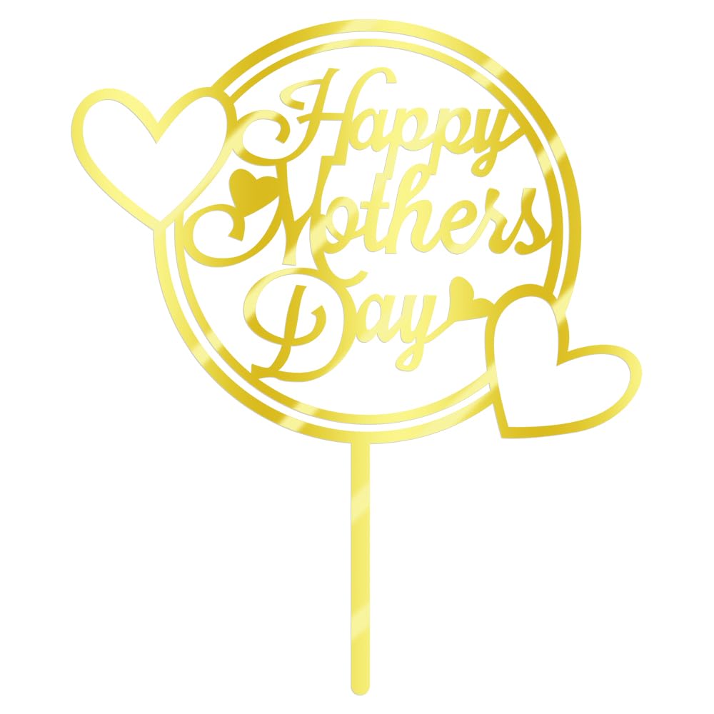 Keoysek Happy Mother'S Day Cake Topper Cake Topper Acrylic Mirror Cake Topper Decorative Party Cake Decoration For Mother'S Day