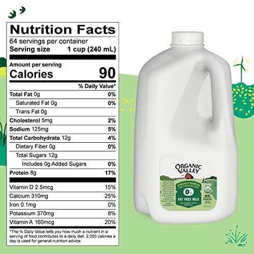 Organic Valley, Organic Skim Milk, 128 oz (Gallon)