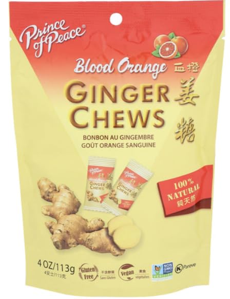 Variety Pack Of Prince Of Peace Ginger Chews, 4 Oz Each, Featuring Three Flavors: Lemon, Mango, And Blood Orange - 100% Natural,