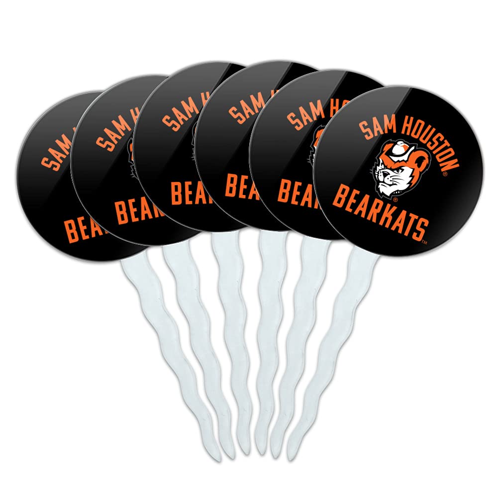 Graphics & More Sam Houston State University Bearkats Cupcake Picks Toppers Decoration Set Of 6