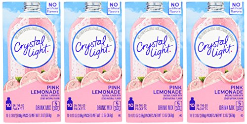 Crystal Light On The Go Pink Lemonade, 10-Packet Box (Pack of 4)