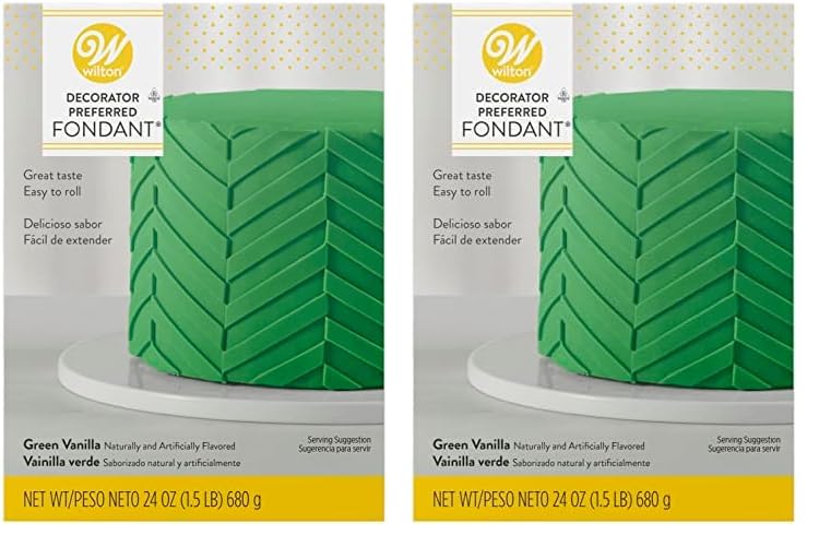 Wilton Decorator Preferred Easy To Roll Fondant For Cakes, Cupcakes And Other Fun Desserts, 24 Ounce, Green (Pack Of 2)