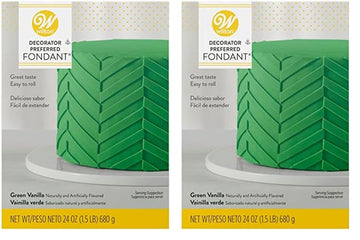 Wilton Decorator Preferred Easy To Roll Fondant For Cakes, Cupcakes And Other Fun Desserts, 24 Ounce, Green (Pack Of 2)