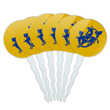 Southern Arkansas University Secondary Logo Cupcake Picks Toppers Decoration Set of 6
