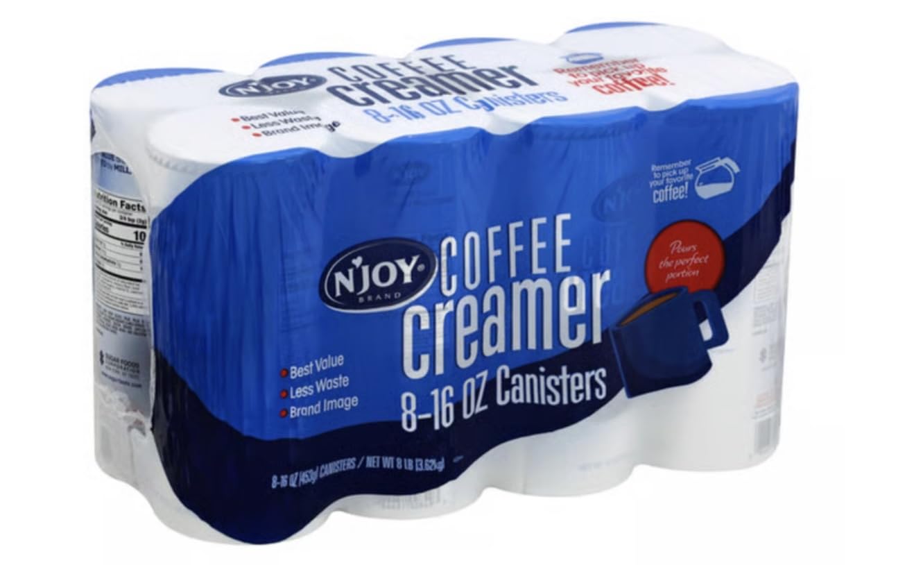 Non-Dairy Coffee Creamer Powder - 16 oz Canisters (Pack of 8) - Kosher,