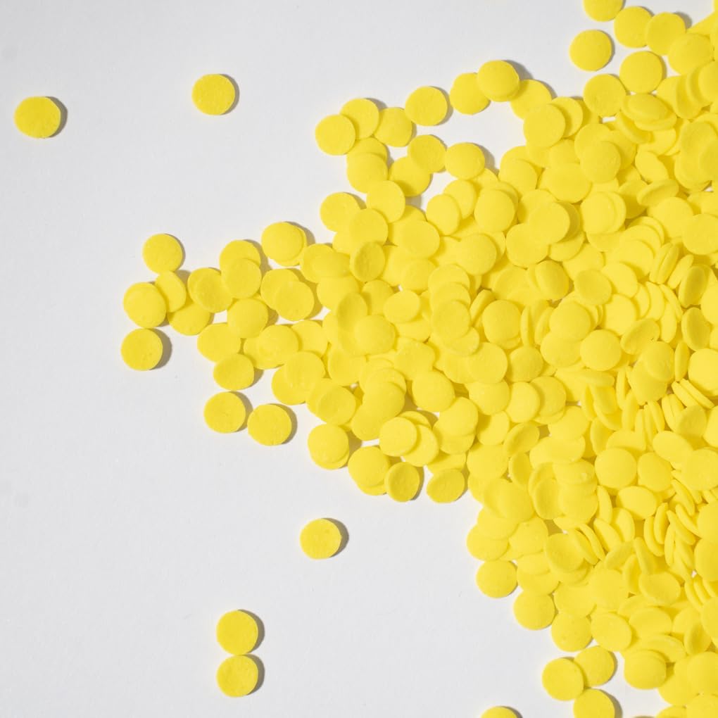 NIPEOR Rainbow Sprinkles Yellow Confetti Sprinkles 3.53oz/100gEdible Sprinkle Topping Confetti Sprinkles, Round Sprinkles for Ca