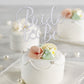 Sodasos Silver Glitter Bride To Be Cake Topper - Bridal Shower Cake Topper,For Wedding Shower;Engagement;Bachelorette;Hen Party Decorations (Silver)