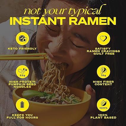 immi Roasted Pork Tonkotsu Ramen, 100% Plant Based, Keto Friendly, Low Carb, High Protein, 6 Pack, Ready to Eat, 2.4