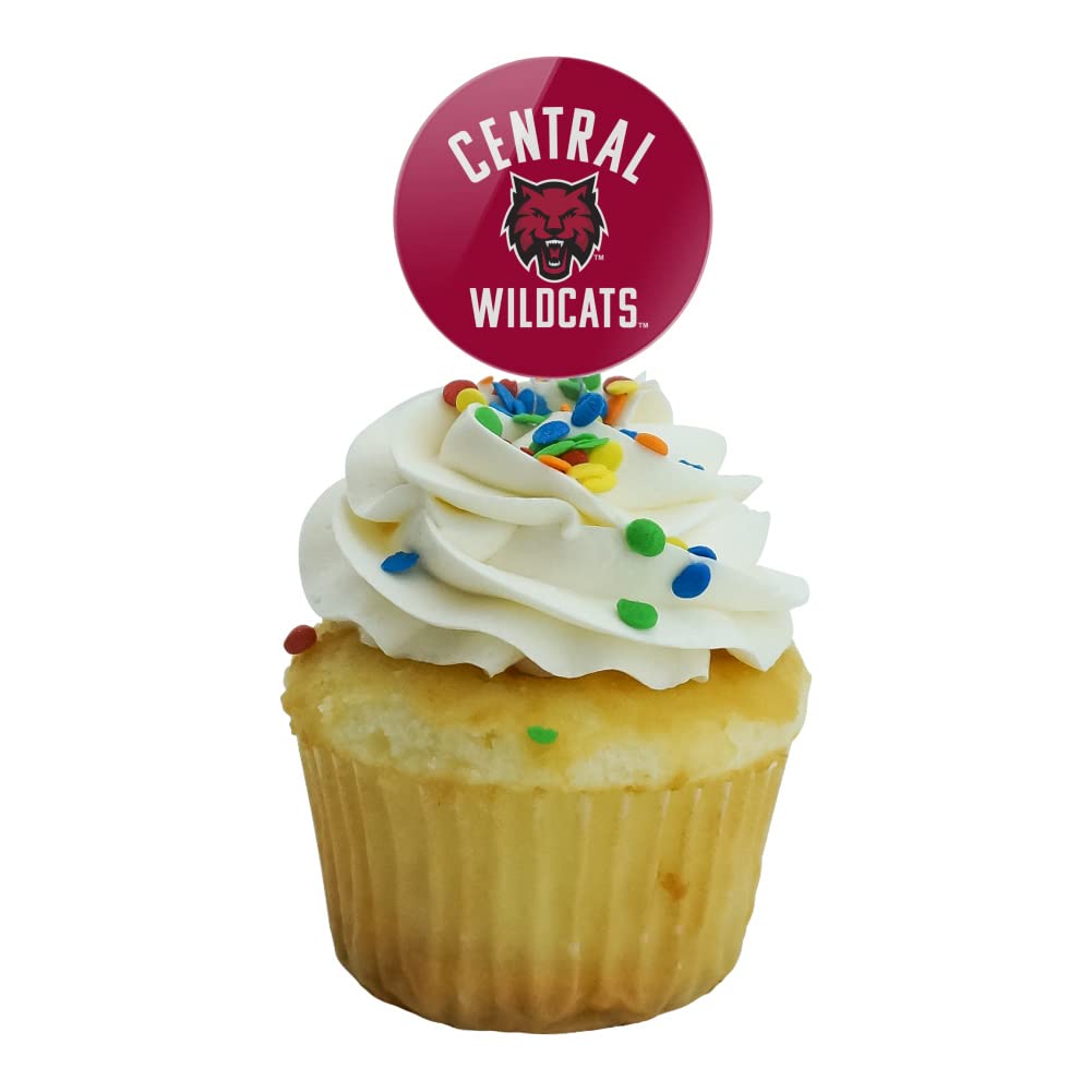 GRAPHICS & MORE Cupcake Picks Set of 6, Acrylic, Central Washington University, One Size, Model CUPCAKE.ROUND.CLCCWU.Z008874