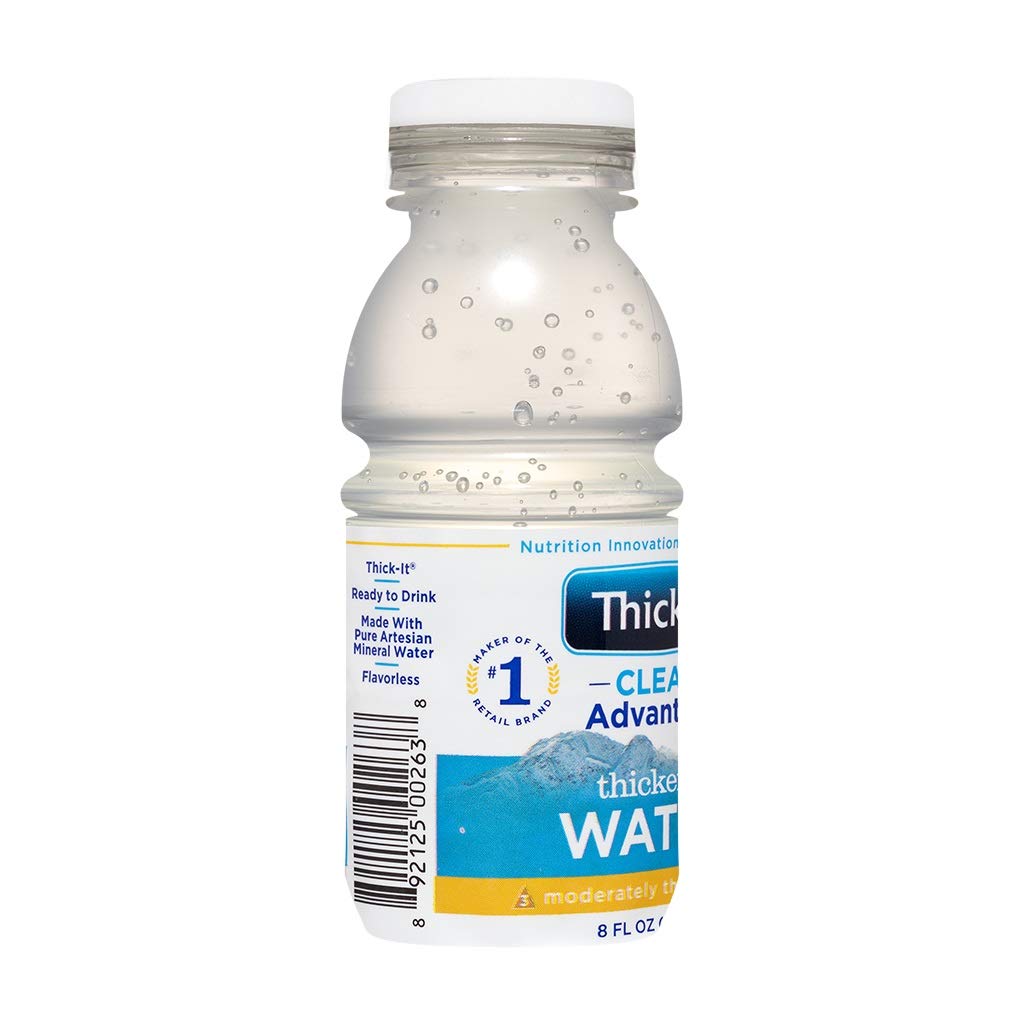 Thick-It Clear Advantage Moderately Thick Water, Honey Consistency, Ready-To-Drink, Digestible Swallowing Aid, Convenient & Ready-To-Use, No Mixing Needed , 8 Oz Bottle (24 Pack)