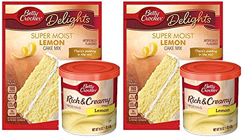Betty Crocker Super Moist Lemon Cake Mix And Betty Crocker Rich & Creamy Lemon Frosting Bundle - 2 Of Each - 4 Items. ''There'S
