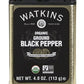 Watkins Gourmet Organic Spice Tin, Ground Black Pepper, 4 Oz