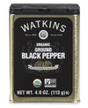Watkins Gourmet Organic Spice Tin, Ground Black Pepper, 4 Oz