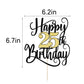 Ruscalin Happy 25Th Birthday Cake Topper,25 Birthday Party Cake Decorations (Black And Gold Flashes, 25Th)