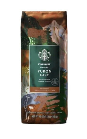 Starbucks Organic Yukon Blend 1 Pound Bag Of Medium Roast Whole Bean Coffee
