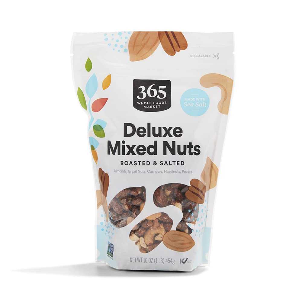 365 by Whole Foods Market, Roasted Salted Deluxe Mixed Nuts, 16 Ounce