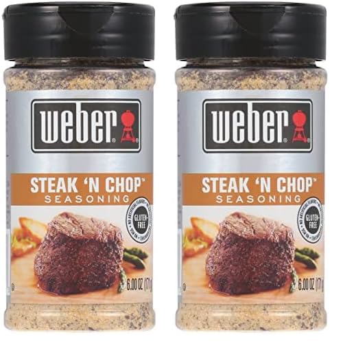 Weber Steak 'N Chop Seasoning, 6 Ounce Shaker (Pack Of 2)